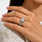 2 Carat Round Cut Leaf Moissanite Ring