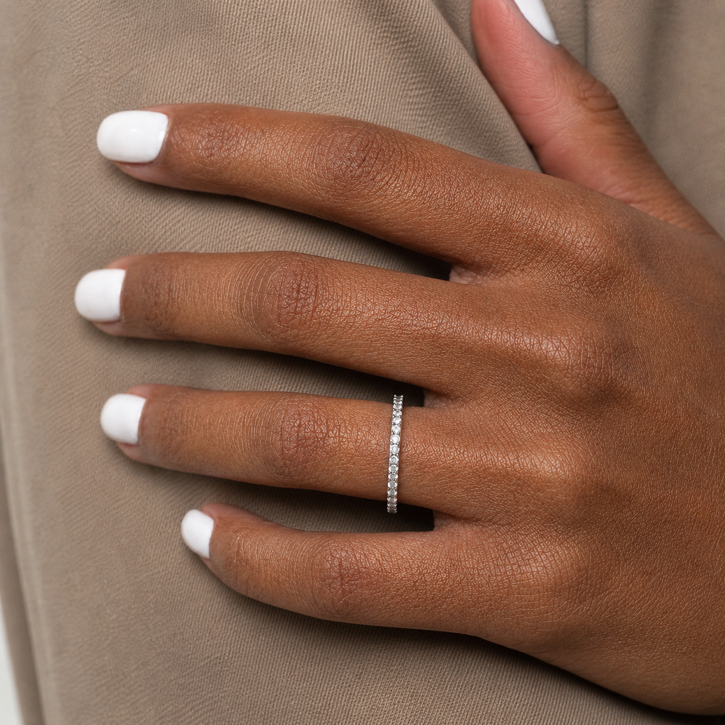 2mm Half Eternity Moissanite Band