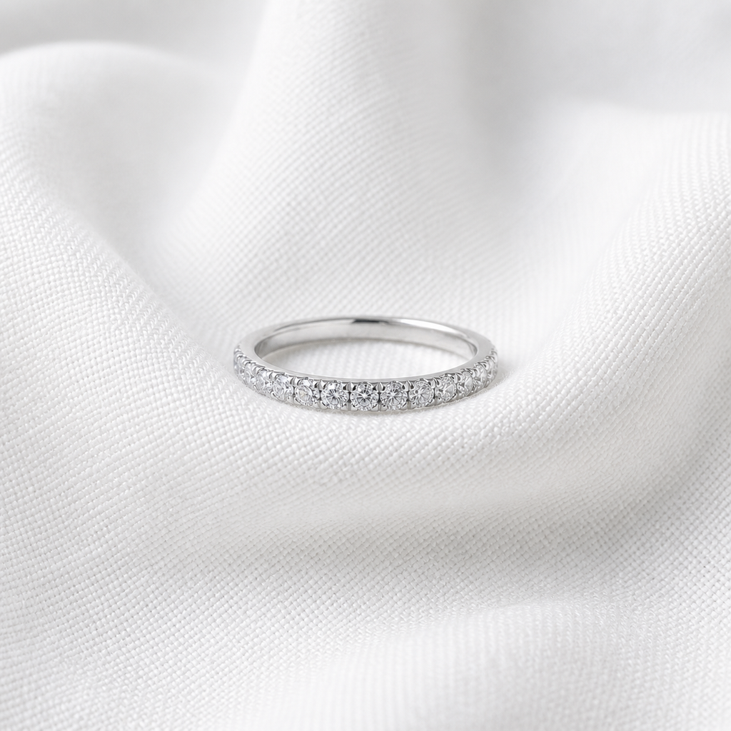 2mm Half Eternity Moissanite Band