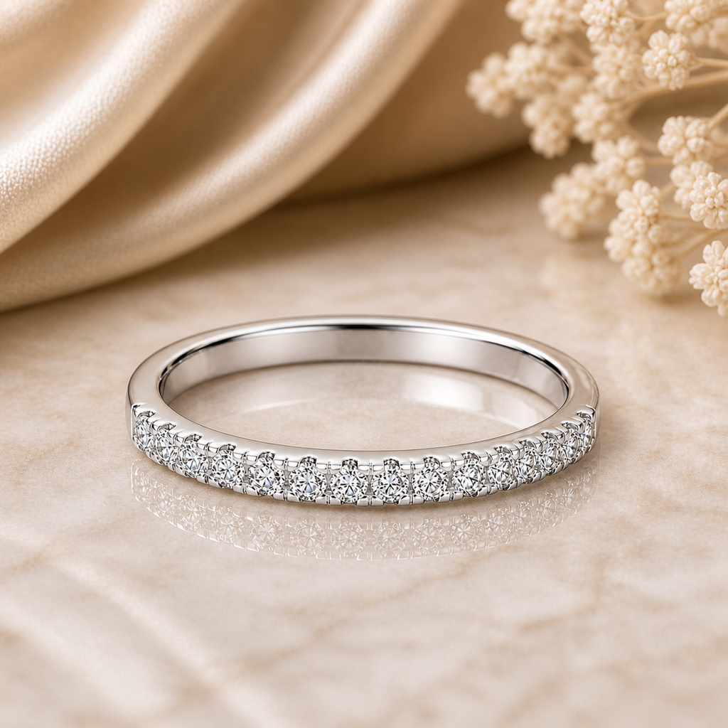2mm Half Eternity Moissanite Band