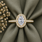 1.5 Carat Oval Cut Halo Moissanite Ring
