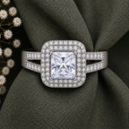 2 Carat Split Shank Princess Cut Moissanite Ring