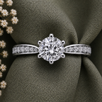6-Prong Round Cut Moissanite Ring