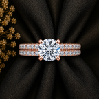 Round Cut Solitaire Moissanite Ring Set