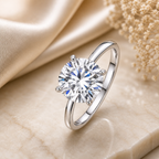 2 Carat Round Cut Moissanite Solitaire Ring