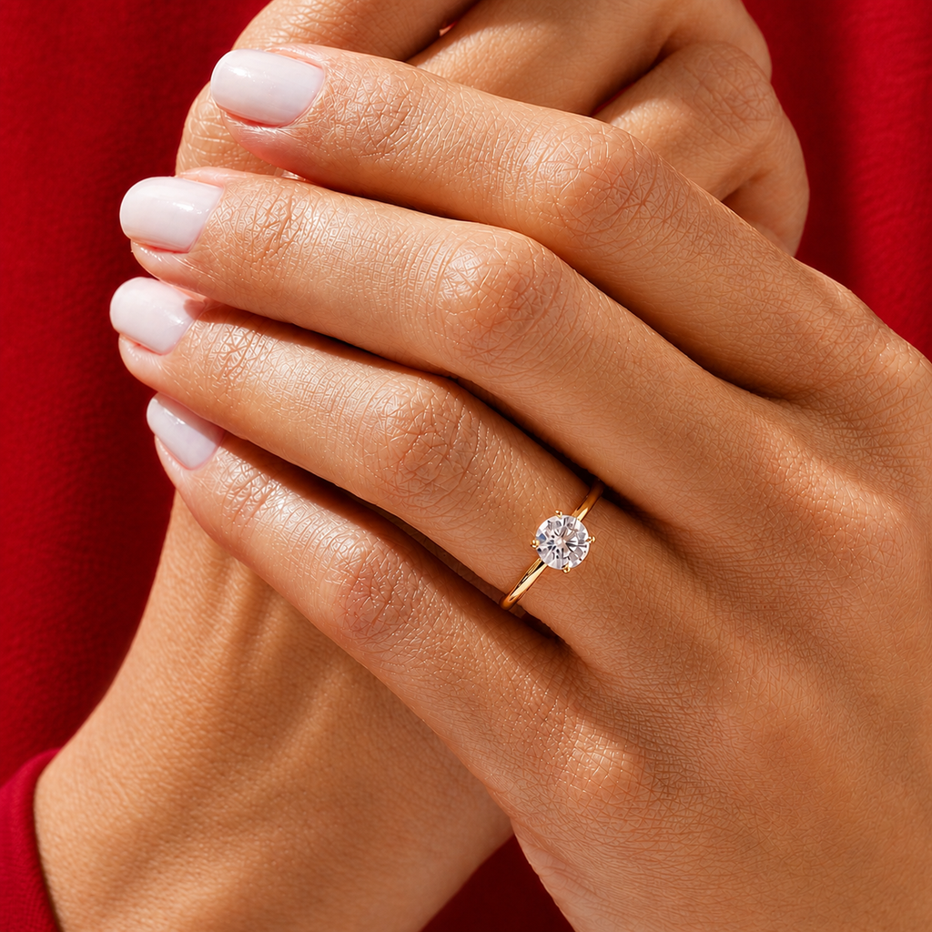 2 Carat Round Cut Moissanite Solitaire Ring