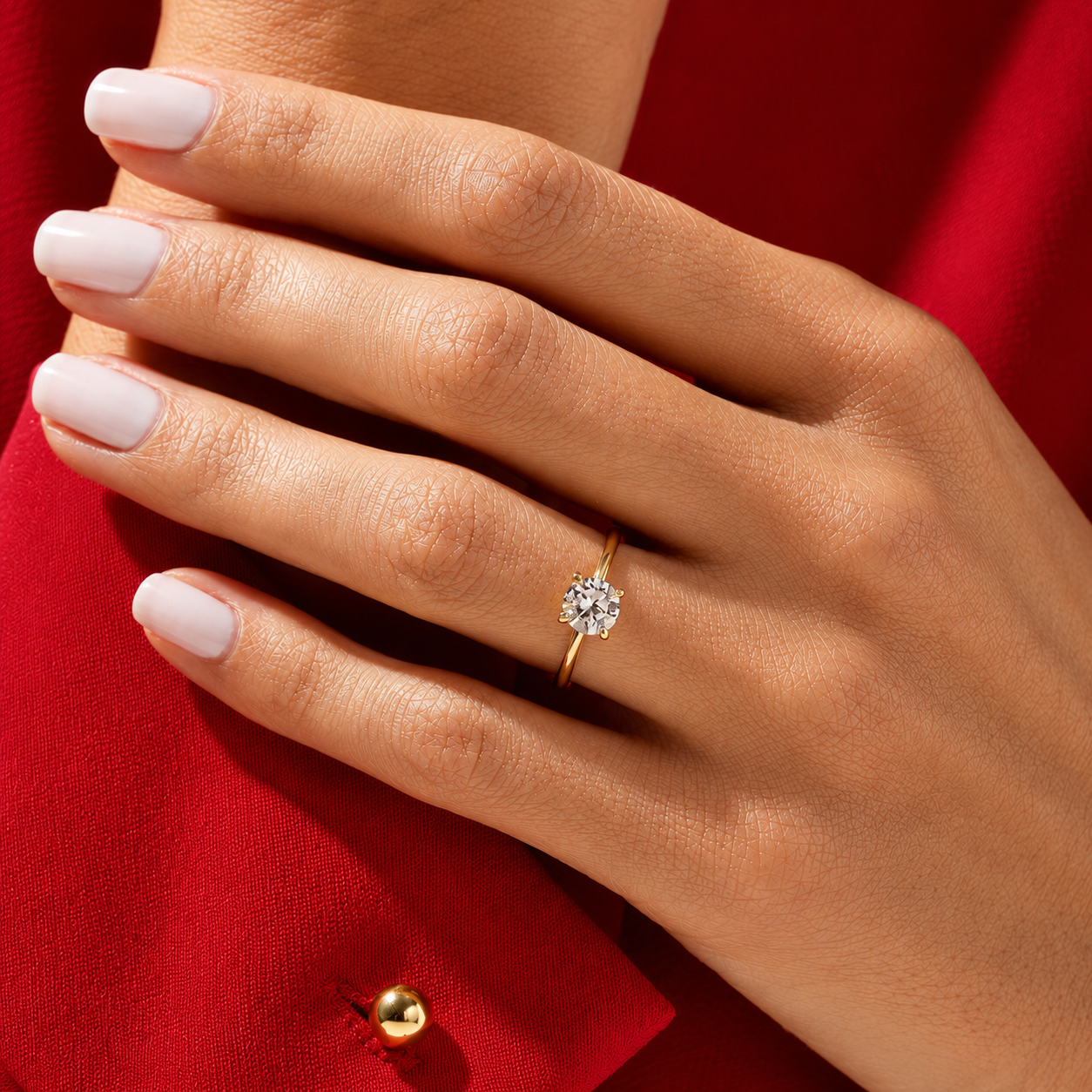 2 Carat Round Cut Moissanite Solitaire Ring