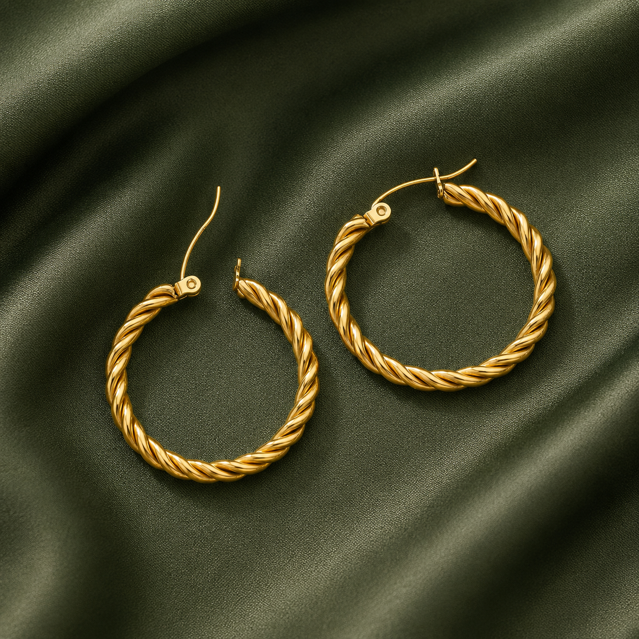 Twisted Hoop Bridal Earrings