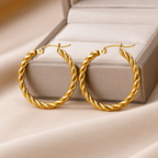 Twisted Hoop Bridal Earrings