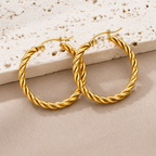 Twisted Hoop Bridal Earrings