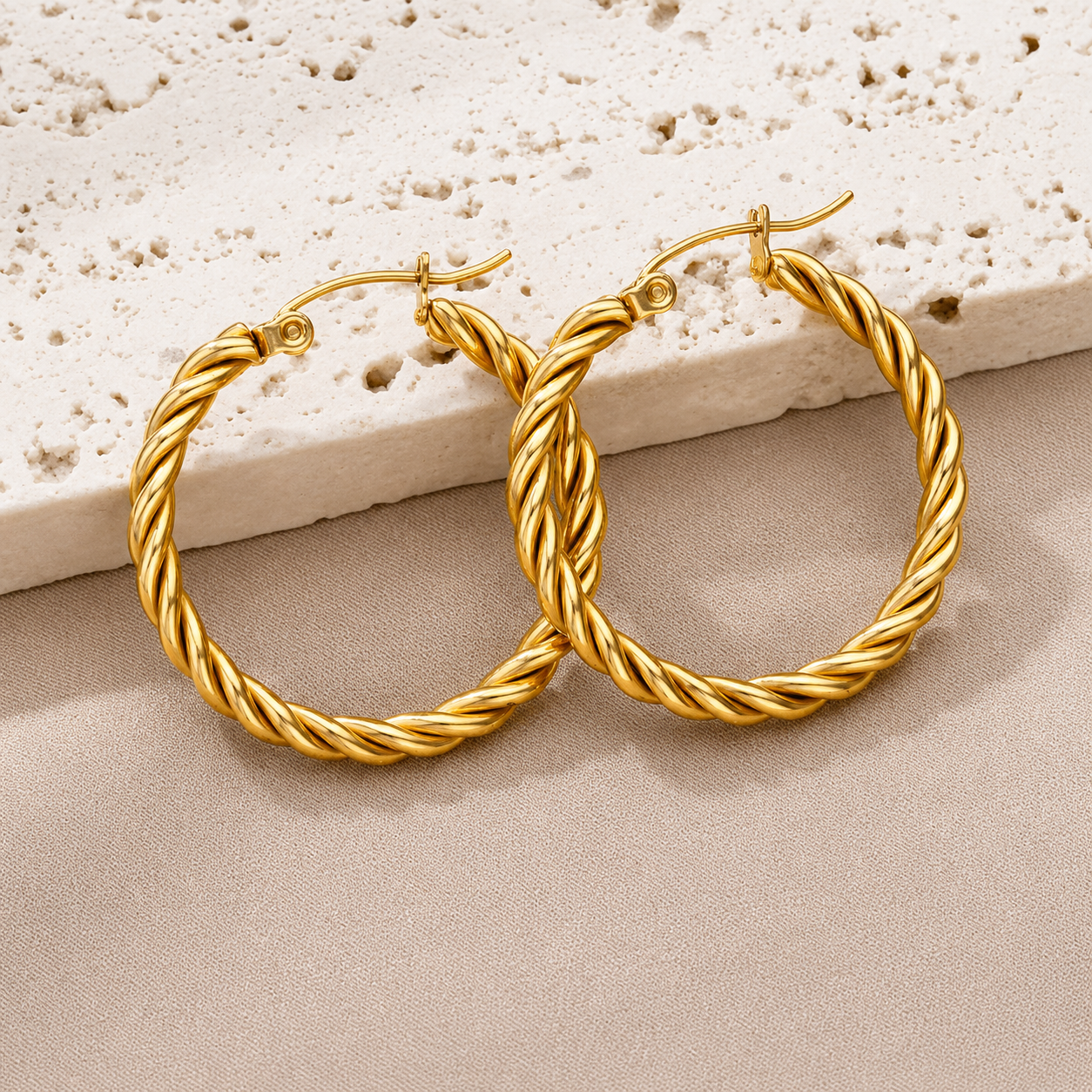 Twisted Hoop Bridal Earrings