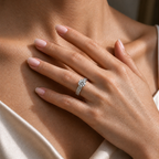 Round Cut Solitaire Moissanite Ring Set