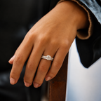 Round Cut Solitaire Moissanite Ring Set