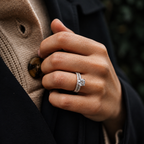 Round Cut Solitaire Moissanite Ring Set