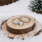 Round Cut Solitaire Moissanite Ring Set