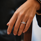 Round Cut Solitaire Moissanite Ring Set
