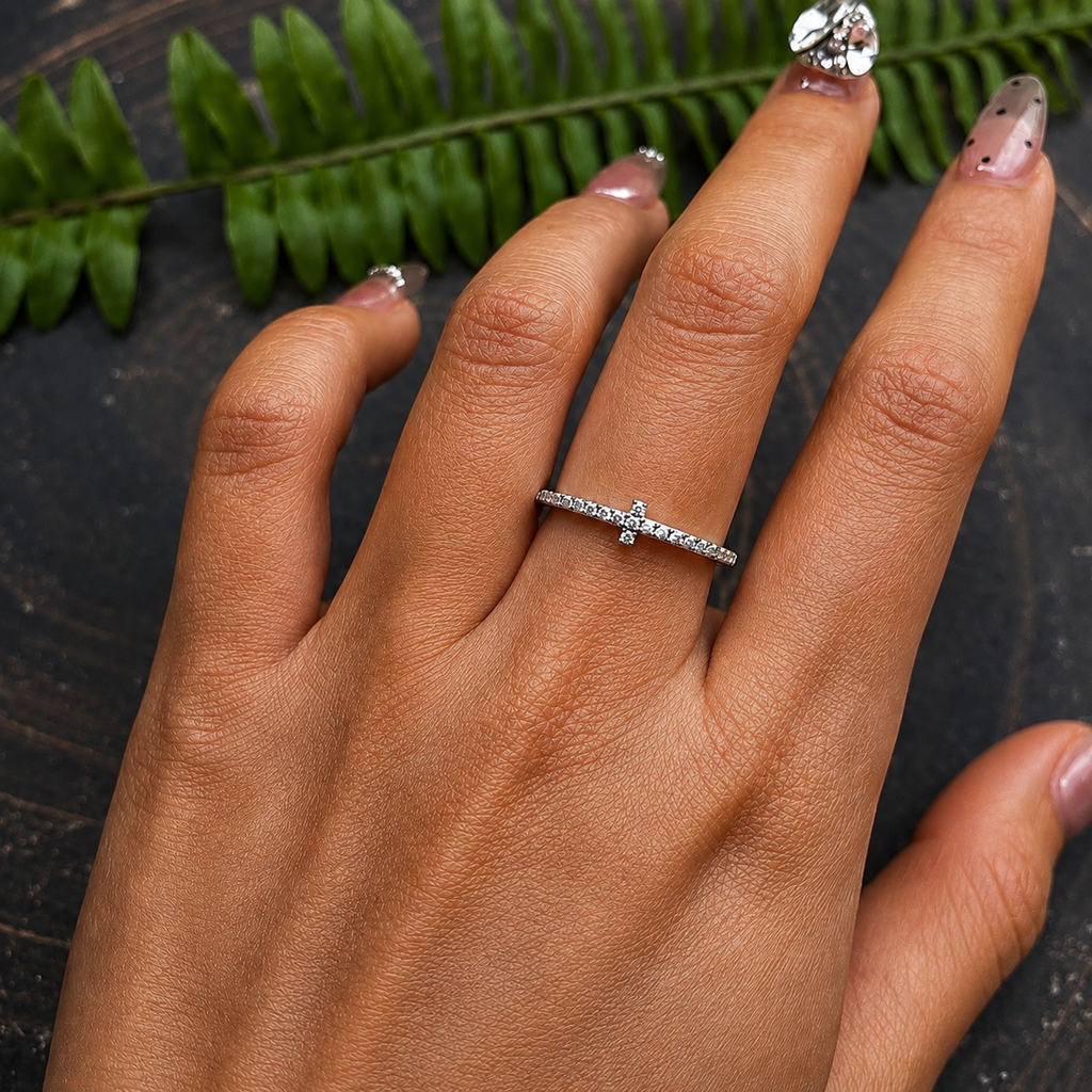 T-Shaped Eternity Moissanite Band