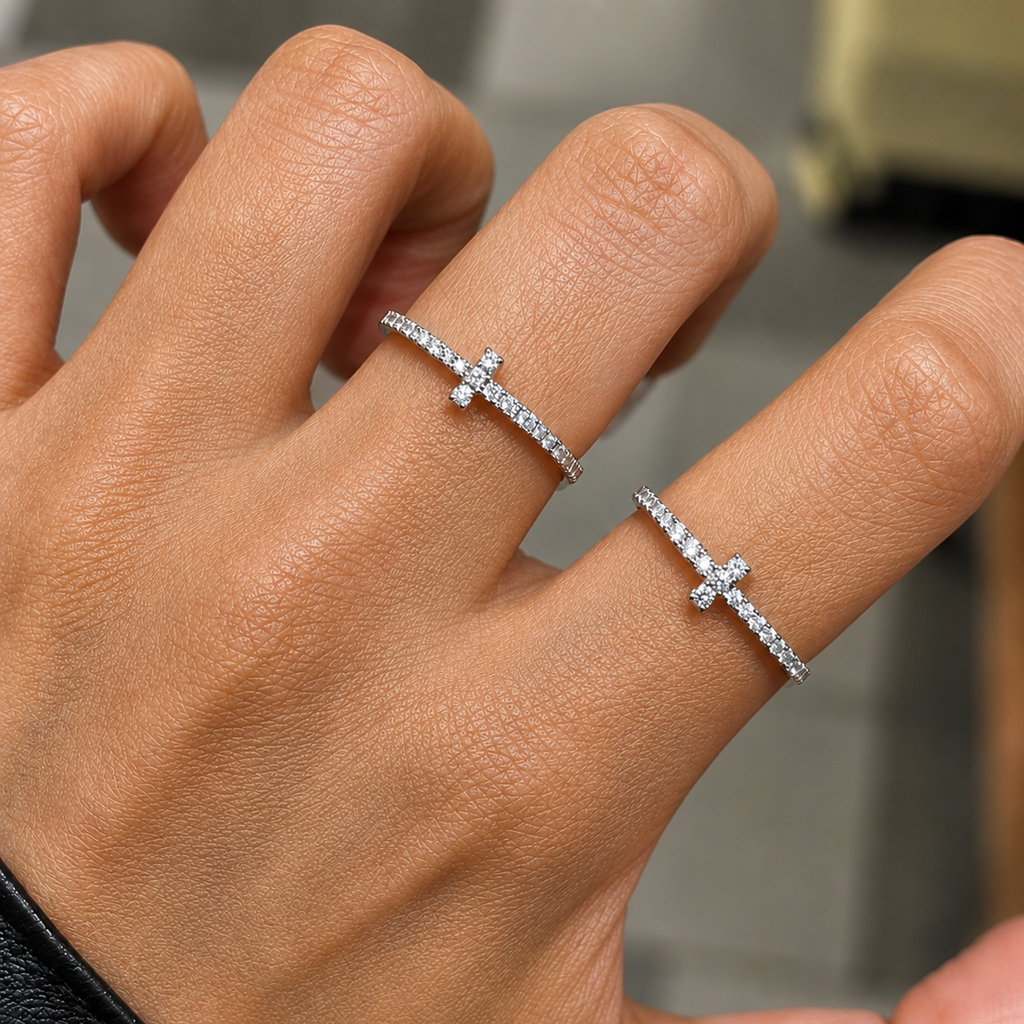 T-Shaped Eternity Moissanite Band
