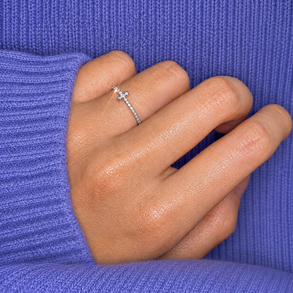 T-Shaped Eternity Moissanite Band