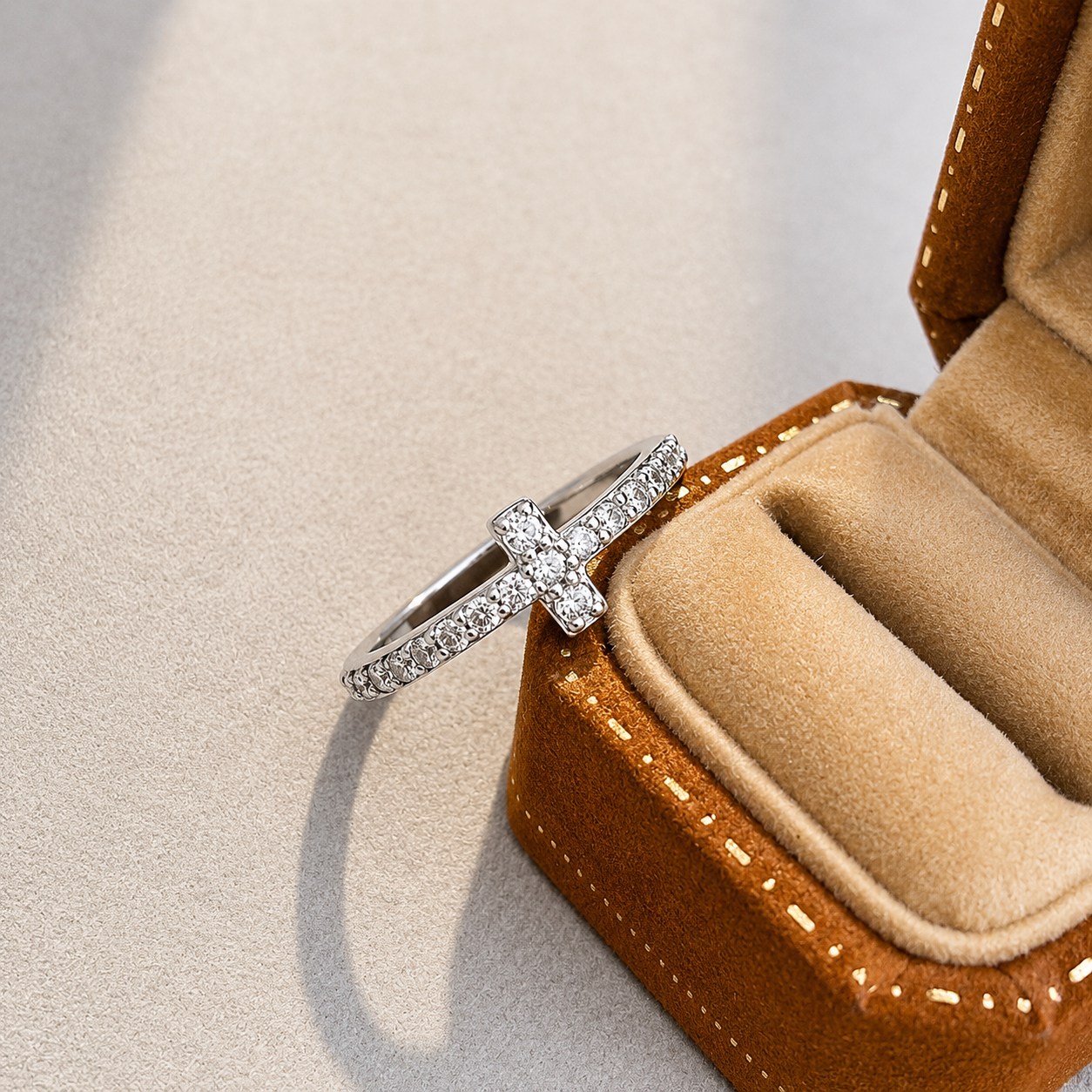 T-Shaped Eternity Moissanite Band