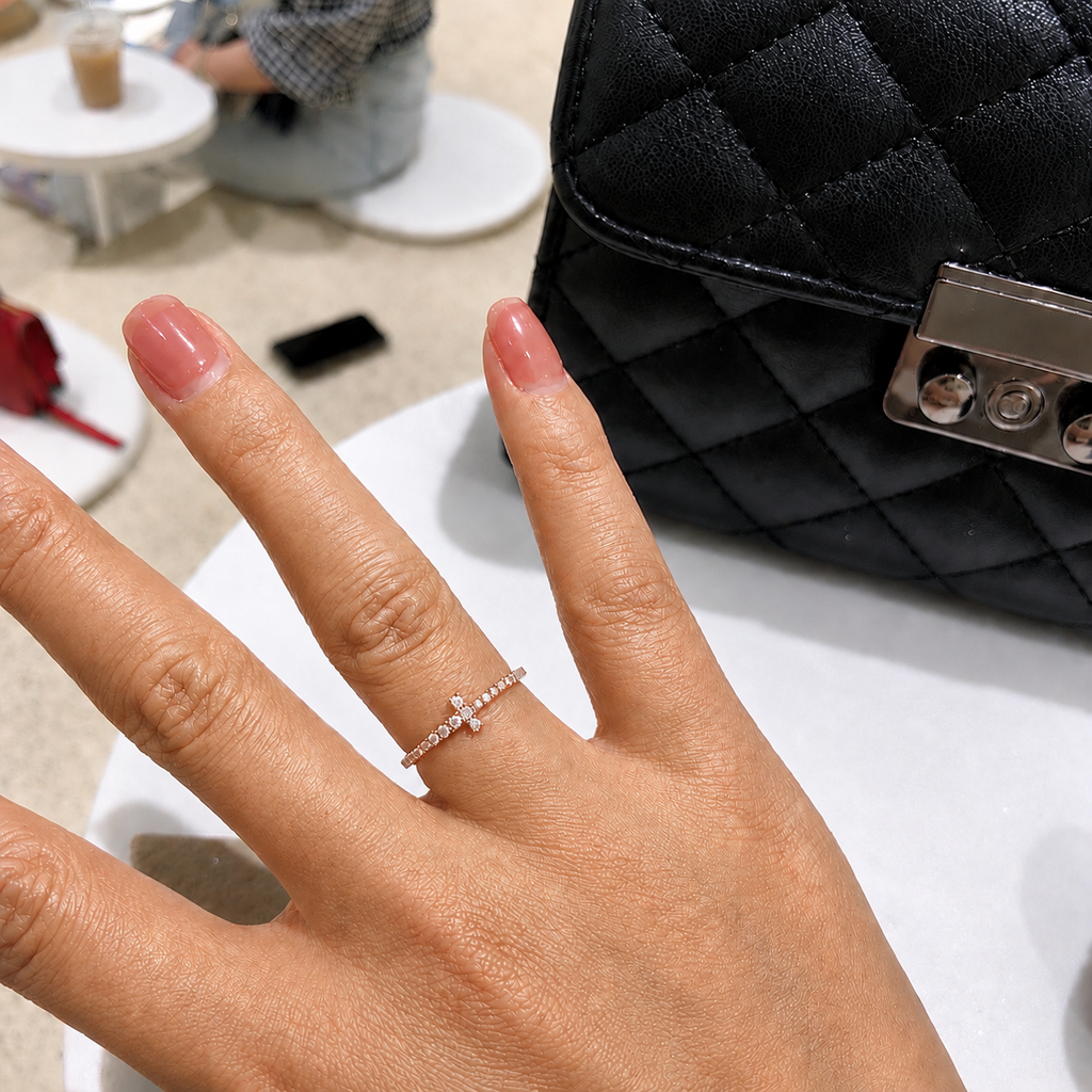 T-Shaped Eternity Moissanite Band