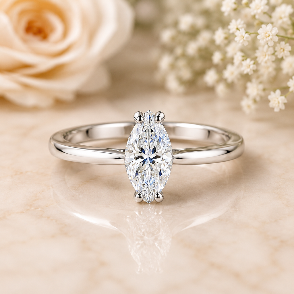 1 Carat Marquise Cut Solitaire Ring