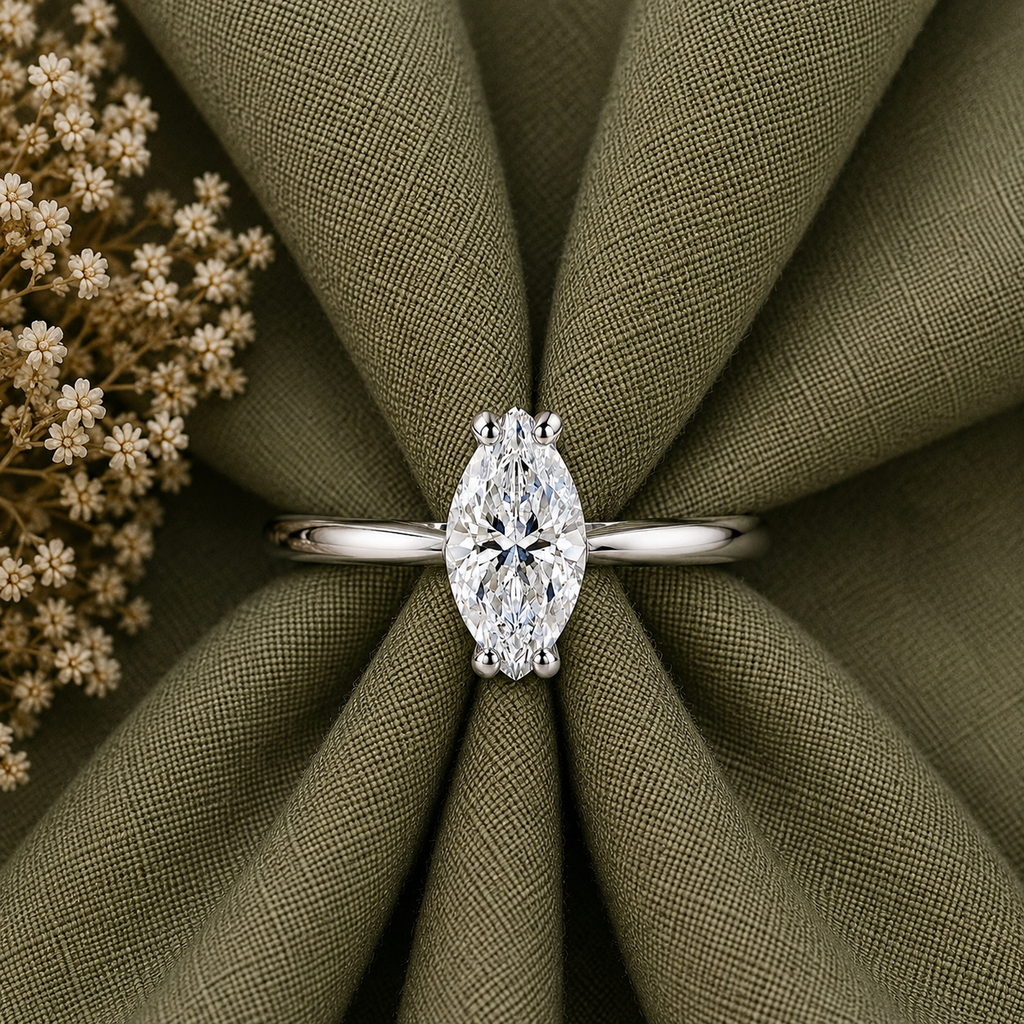 1 Carat Marquise Cut Solitaire Ring
