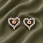 Diamond Heart Stud Bridal Earrings