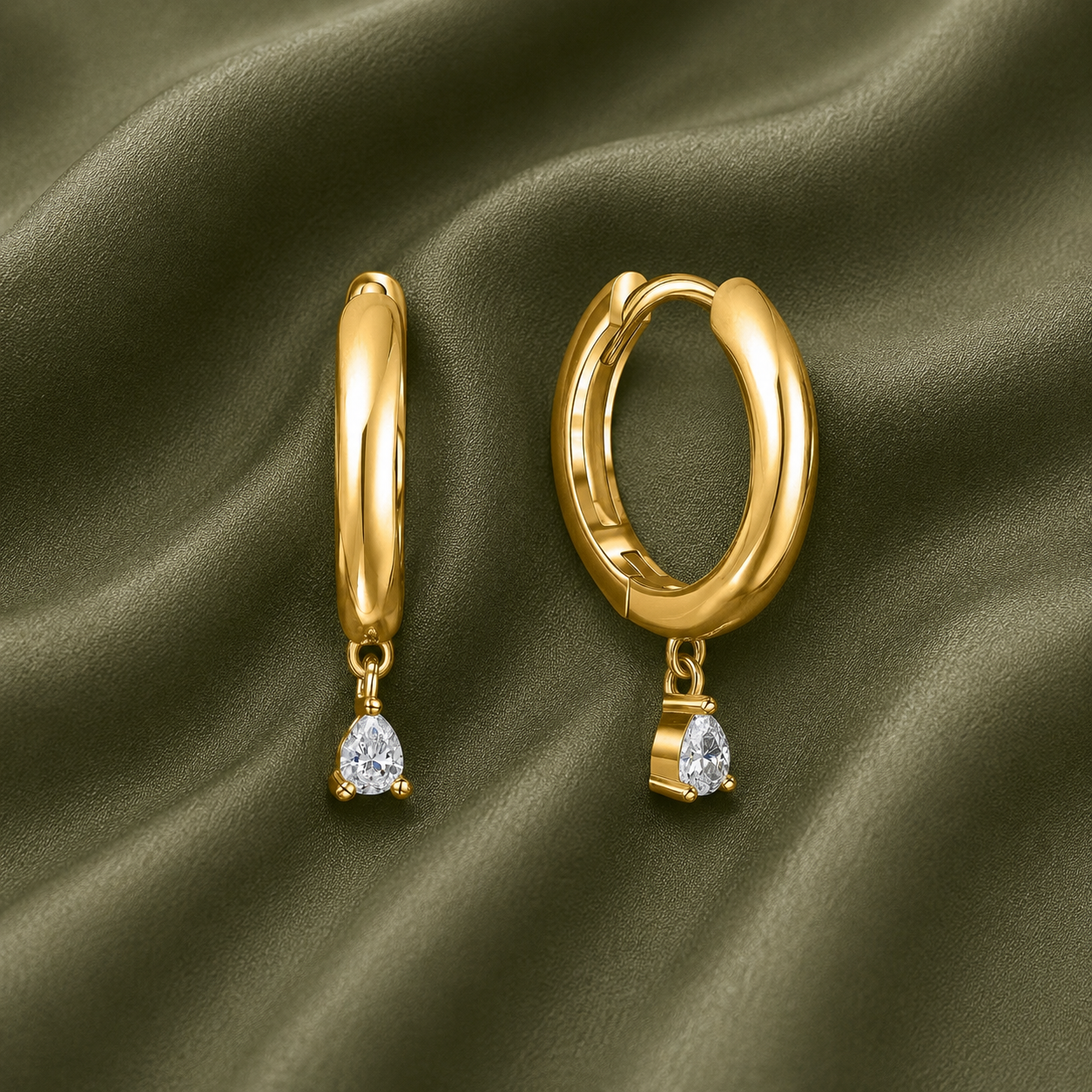 Huggie Drop Bridal Earrings
