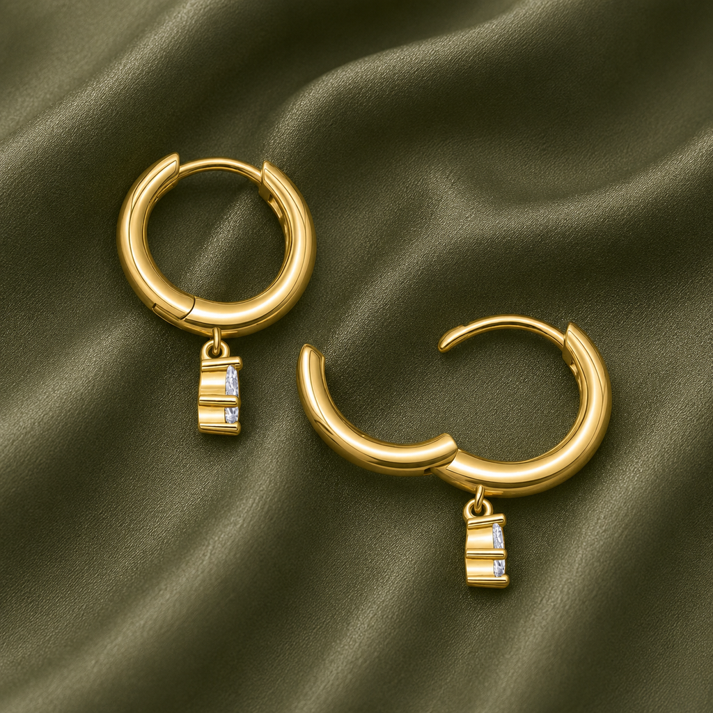 Huggie Drop Bridal Earrings