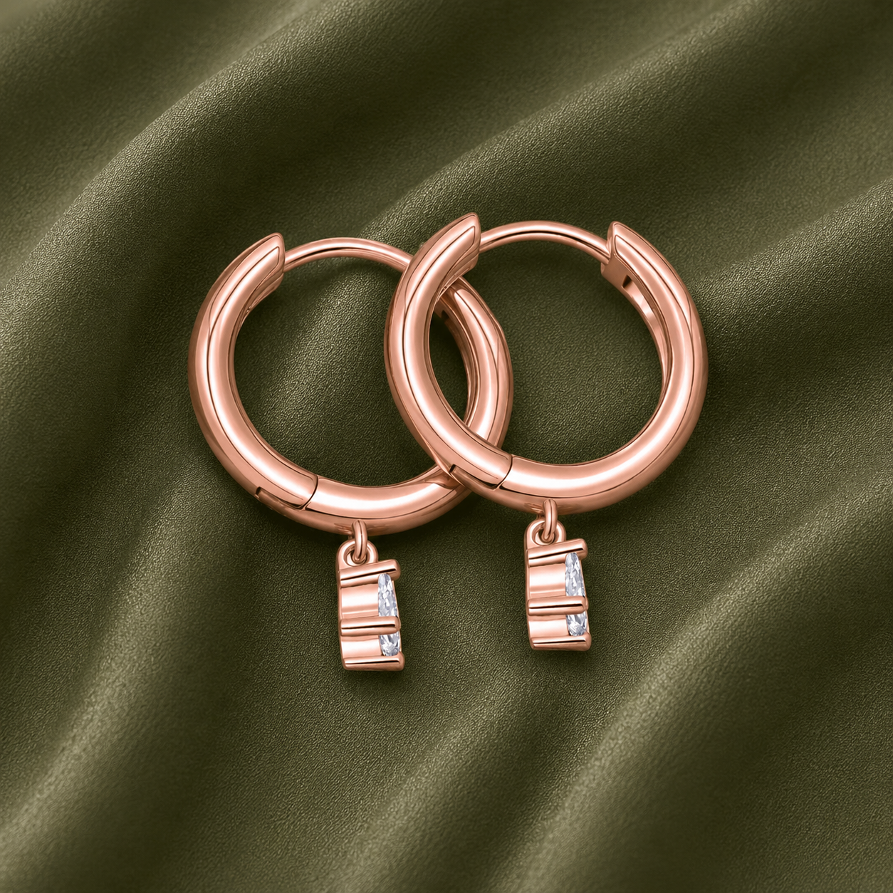 Huggie Drop Bridal Earrings