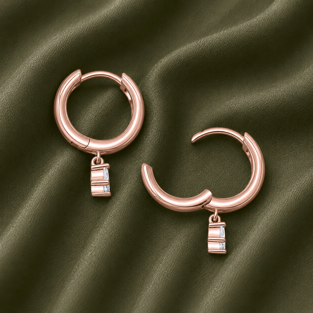 Huggie Drop Bridal Earrings