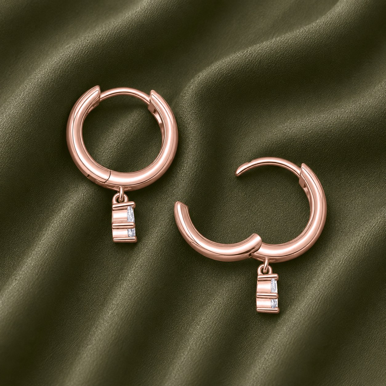 Huggie Drop Bridal Earrings