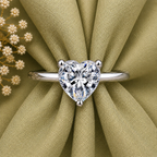 1 Carat Heart Cut Solitaire Moissanite Ring