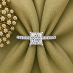 2 Carat Princess Cut Moissanite Ring