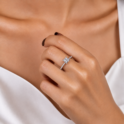 2 Carat Princess Cut Moissanite Ring