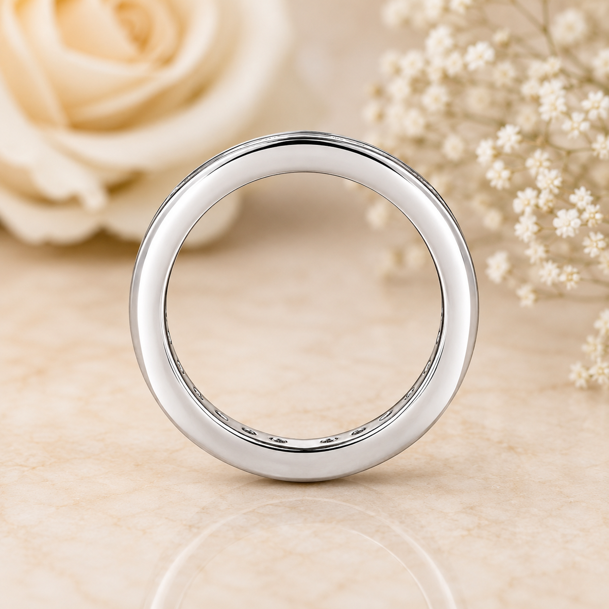 Channel Setting Eternity Moissanite Band
