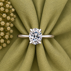 4-Prong Oval Cut Solitaire Moissanite Ring