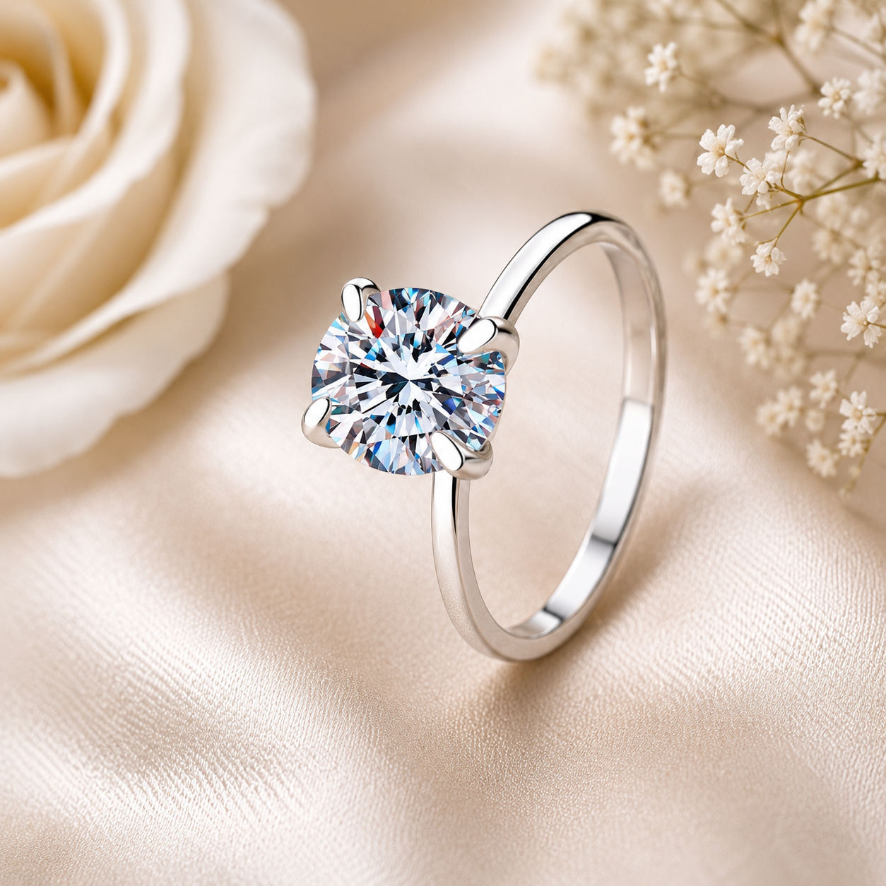 4-Prong Oval Cut Solitaire Moissanite Ring