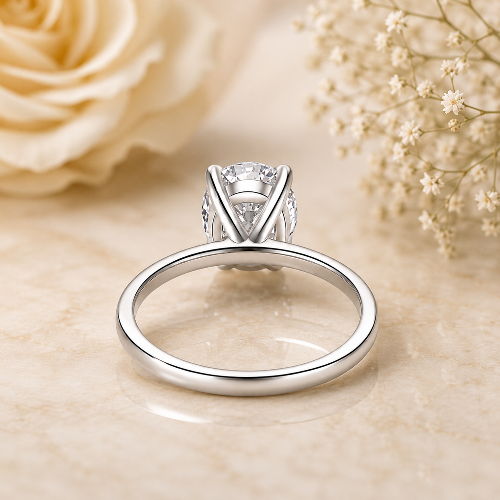 4-Prong Oval Cut Solitaire Moissanite Ring