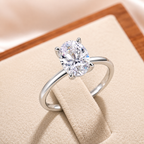 4-Prong Oval Cut Solitaire Moissanite Ring