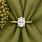 4-Prong Oval Cut Solitaire Moissanite Ring