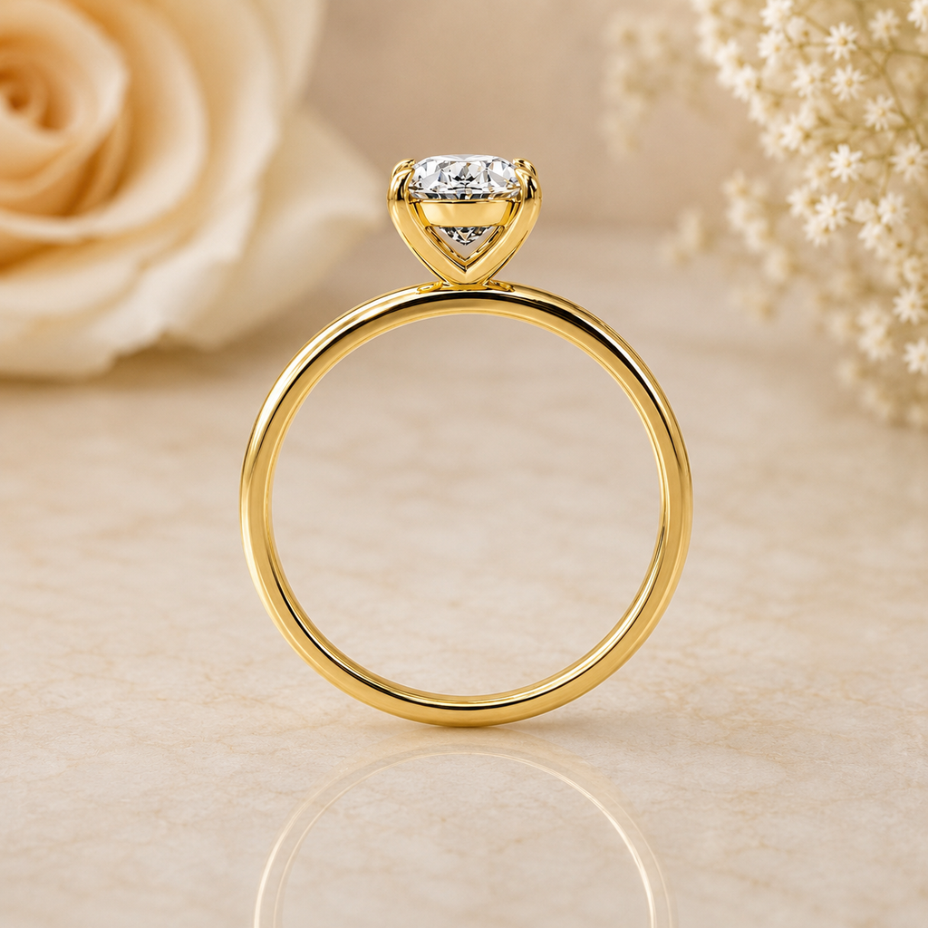 4-Prong Oval Cut Solitaire Moissanite Ring