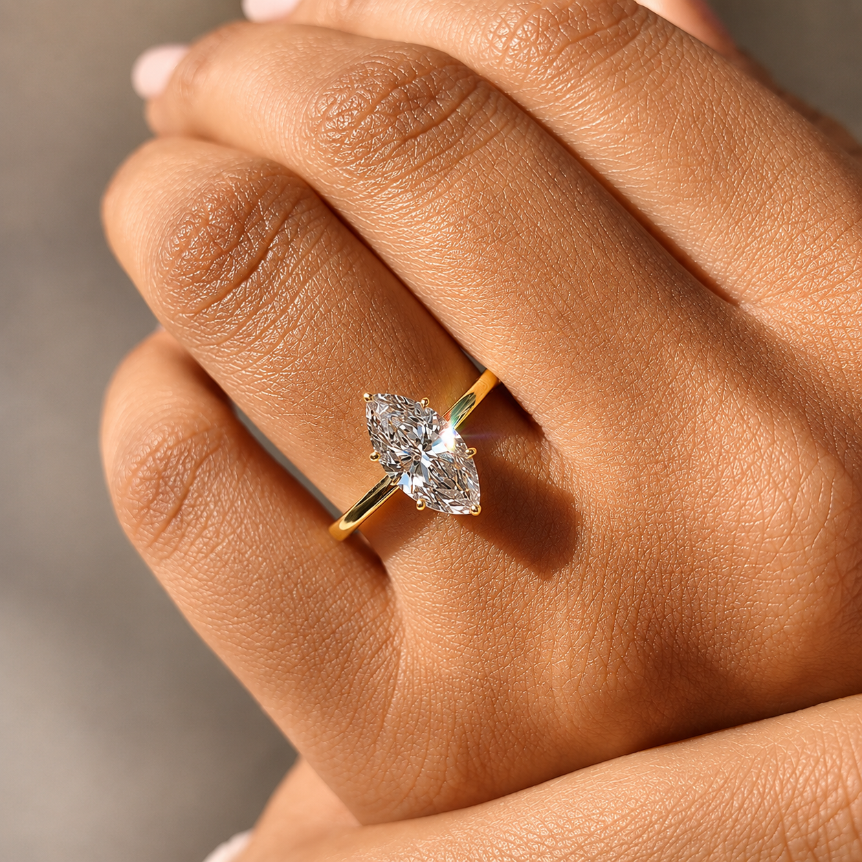 2 Carat Marquise Cut Solitaire Moissanite Ring