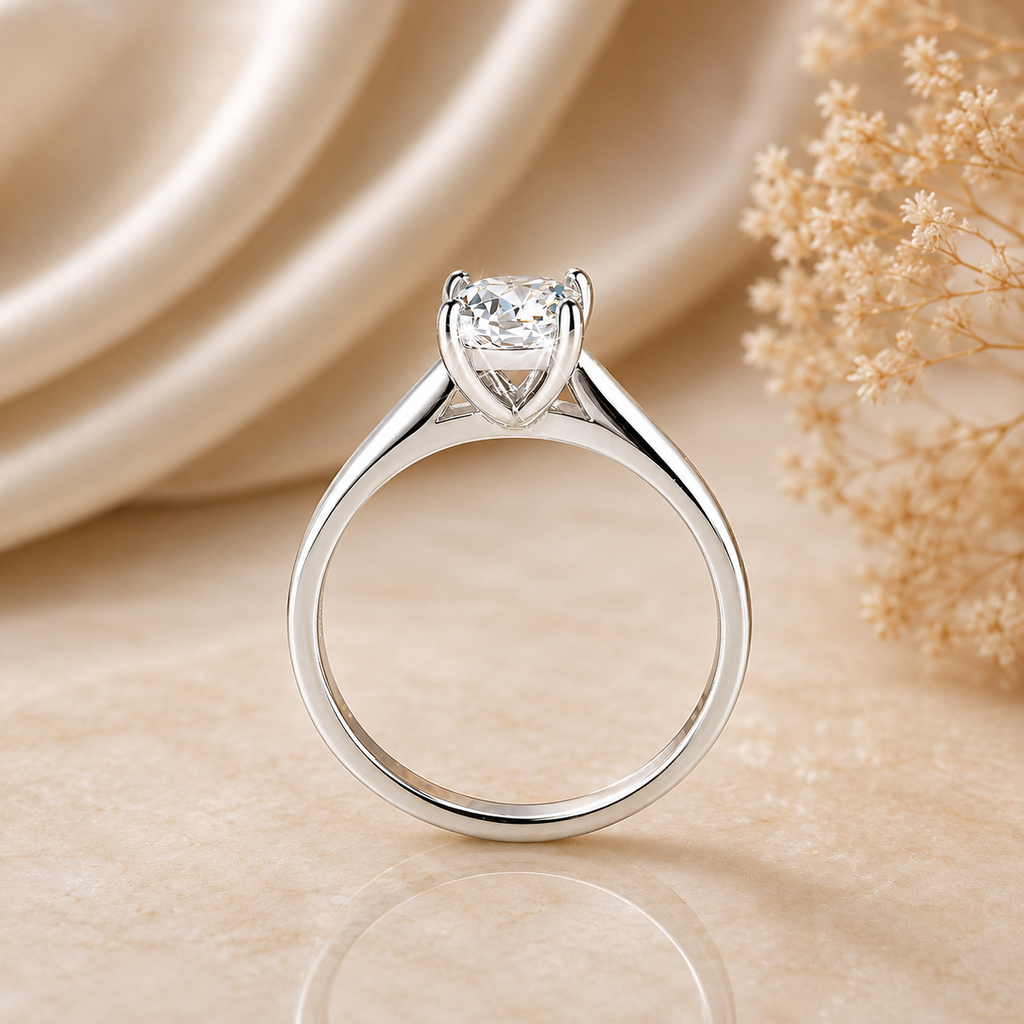 2 Carat Radiant Cut Solitaire Moissanite Ring