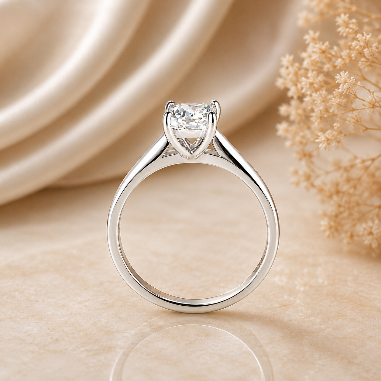 2 Carat Radiant Cut Solitaire Moissanite Ring