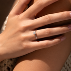 Square-Shaped Emerald Cut Moissanite Ring