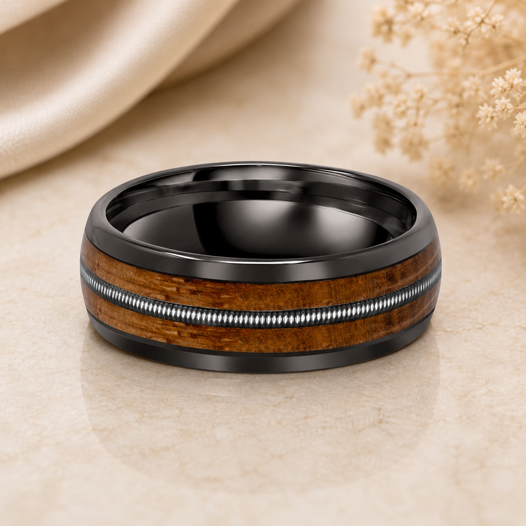 Men's Tungsten Wood Ring