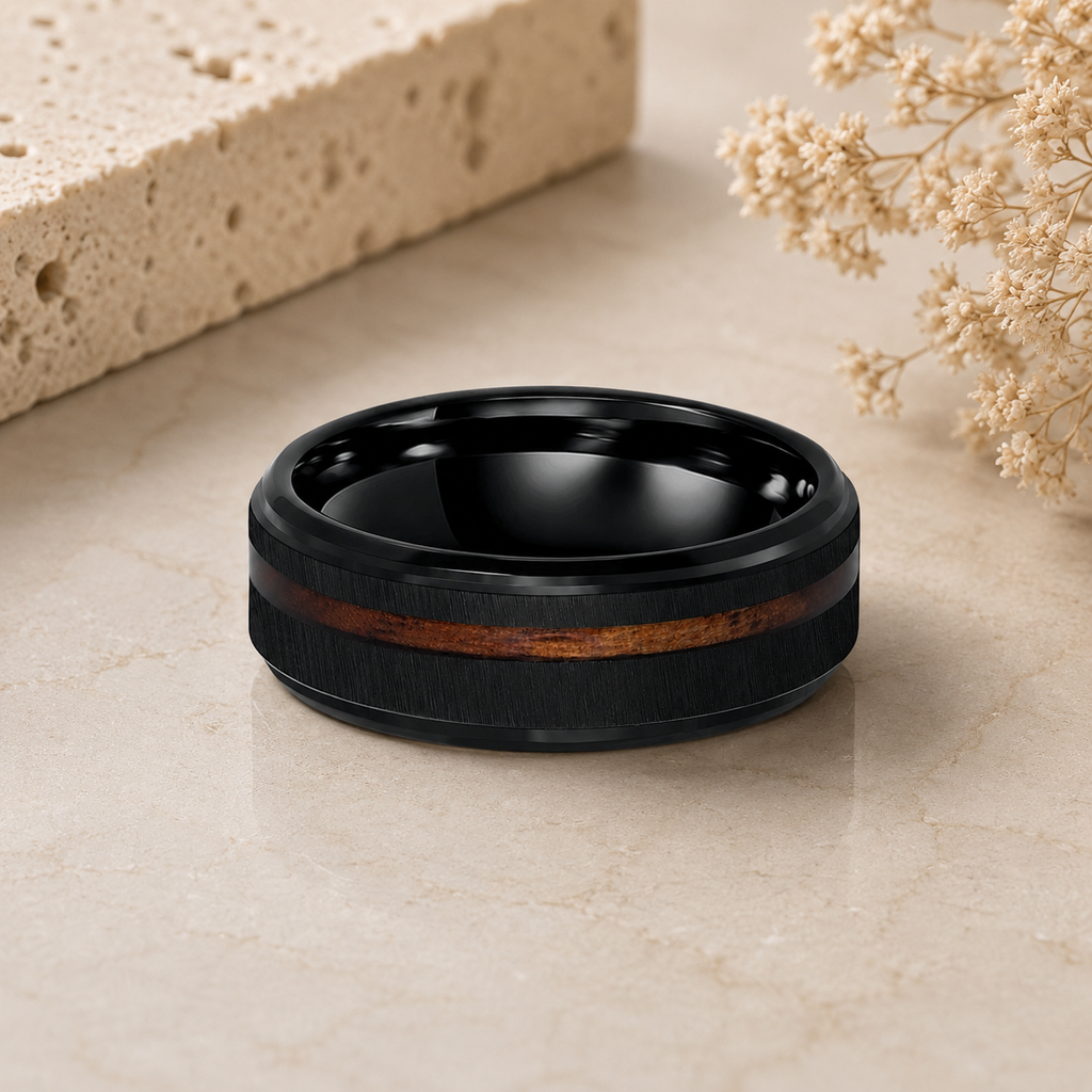 Men's Tungsten Wood Ring