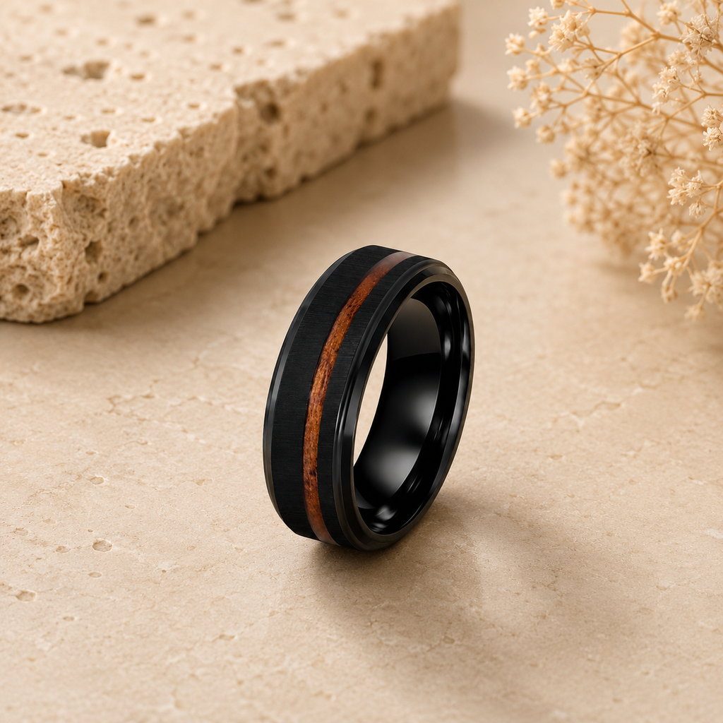 Men's Tungsten Wood Ring